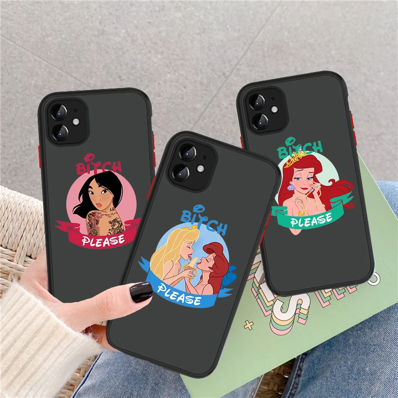 

Cartoon cute girl princess Phone Case For iPhone 12 Pro 11 7 XS MAX X XR SE2020 8 6S Plus 12Mini Soft TPU Matte candy Back Cover