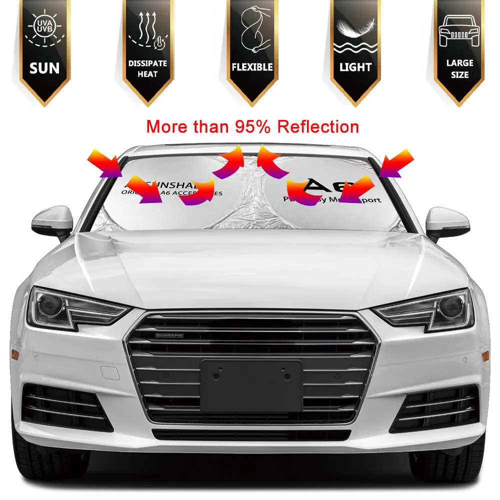 

Car Windshield Sun Shade Cover For Audi A6 C6 4F C5 C7 C8 TFSI e 55 4.0 Tdi Avant Accessories Anti UV Reflector Visor Protector