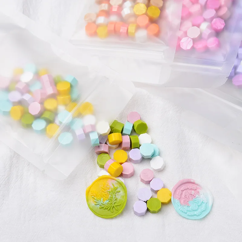 100 шт/лот Ретро восковые бусины в форме октагона для печати печати на свадебных конвертах, винтажный рукодельный декор, инструменты для изготовления открыток.