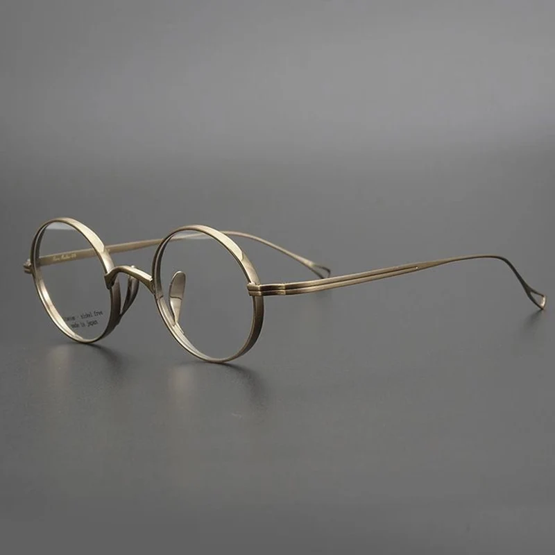 Pure Titanium Glasses Frame Men Retro Round Prescription Eyeglasses Women Myopia Optical Eyewear Japanese Handmade Designer New
