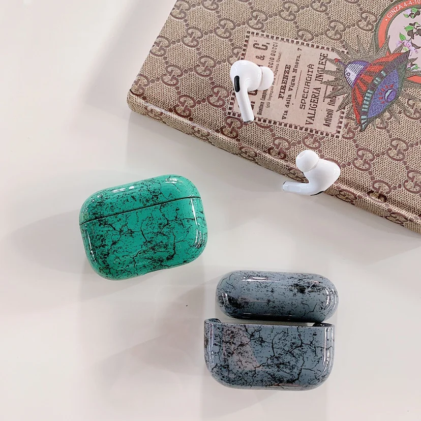 Наушники чехол для Apple AirPods Pro Чехол Жесткий крокодиловая кожа узор IPad Air накладки
