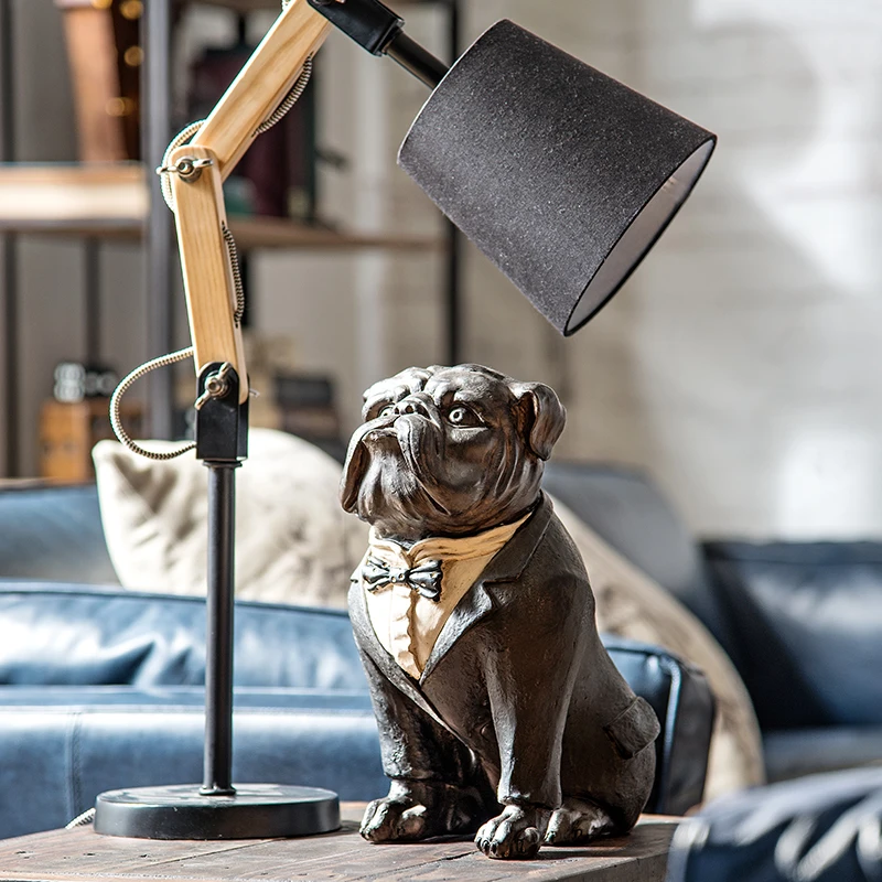 

Gentleman Bulldog Statue Pet Dog Animal Resin Craftwork Show Window Hotel Living Room Decoration 12 Inches R2612