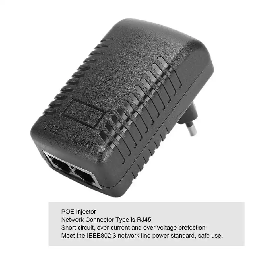 DC 24V/48V Power Adapter Plug POE Ethernet Injector Supply 1A/0 5A | Безопасность и защита