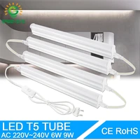 led t5 tube ac220v 6w 9w eu power plug switch cable connection wire accessories cabinet full set led lights tube wall lamp