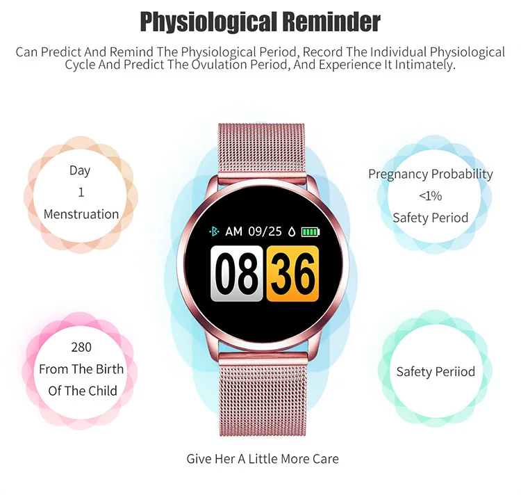 Женские умные часы с цветным светодиодным дисплеем фитнес-трекером пульсометром