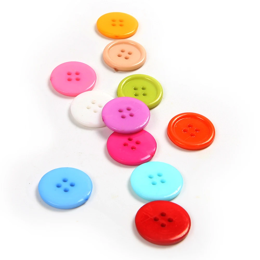 10 шт. 20 мм Диаметр цветные пластиковые кнопки с 4 отверстиями для детей Швейные