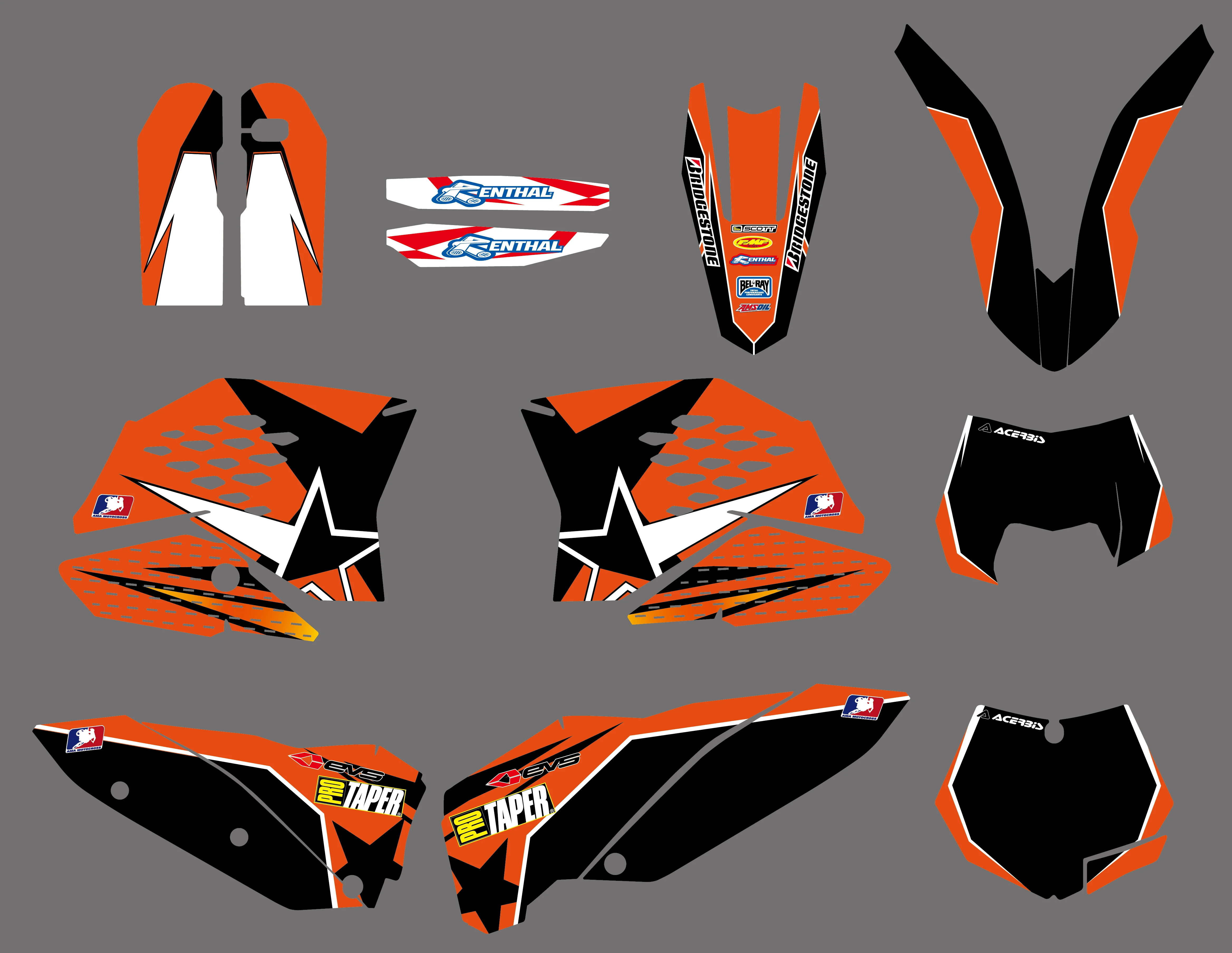Новый стильный графический фон для KTM 125 250 300 350 450 525 SX 2007 2008 2009 2010 всех моделей 08