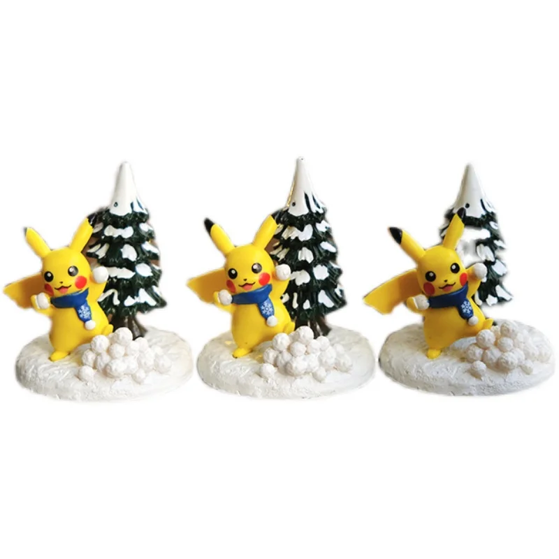

Pokemon 4CM mini kawaii pvc action figure model pikachu christmas collectible tree toys for children doll collectible