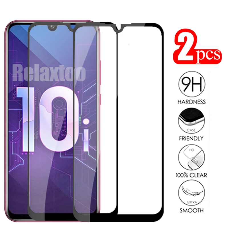 Защитное стекло на Honor 10i/Honor 10 Lite/Honor 10/Honor V10 черная рамка 2 шт.|Защитные стёкла и