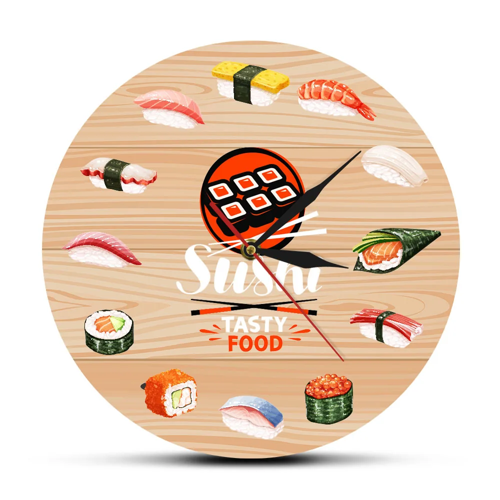 Фото Японская кухня суши вкусная еда настенные часы картины на стену кухни