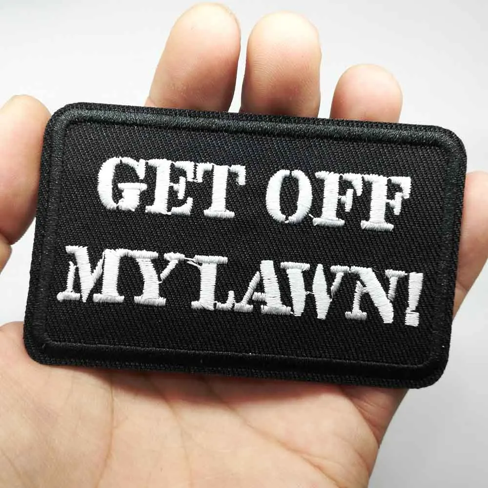 Нашивки с надписью Get Off My Lawn в стиле панк вышивкой | Дом и сад