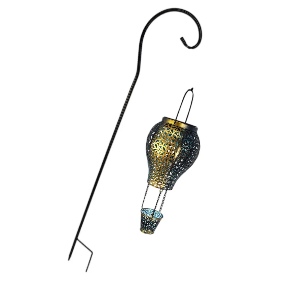 

Художественный Железный воздушный шар с отверстиями, садовая лампа, Солнечная Ландшафтная лампа, декоративный светильник для двора