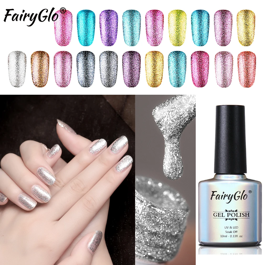 Блестящий Гель лак для ногтей 10 мл Платиновый блестящий Гибридный