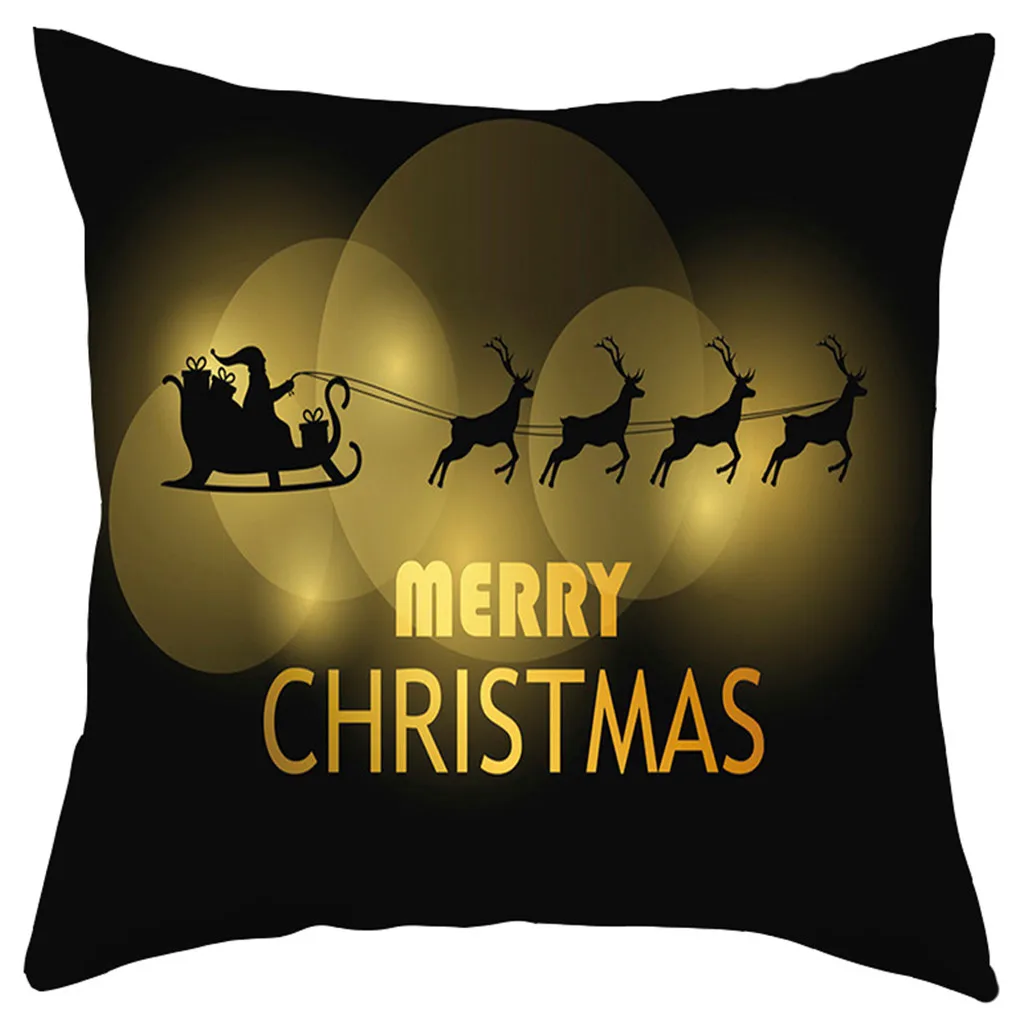 P Merry Christmas наволочка короткая плюшевая наволочка диванная подушка набор украшения дома 45x45 см Декоративные подушки наволочки# R15 - Цвет: P