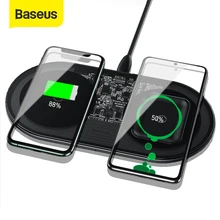 Baseus Visible Qi Wireless Charger 15W For Huawei P30 Pro Dual Wireless Charging Set For iPhone 11 Pro Max Xs Xr X 8Plus AirPods