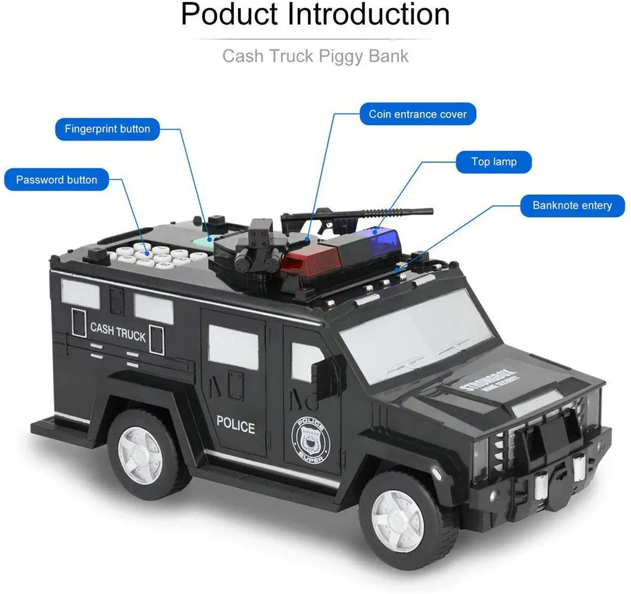 Детский банк денег отличный подарок для детей классный бронированный автомобиль