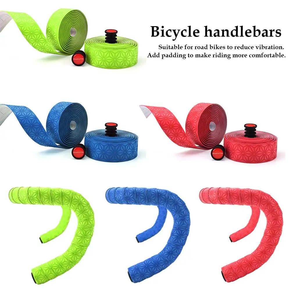 

Bicycle Handlebar Tape PU EVA Shock Absorption Breathable Cycling Road Bike Tapes Racing Non-Slip Handle Bar Belt Tape Wrap