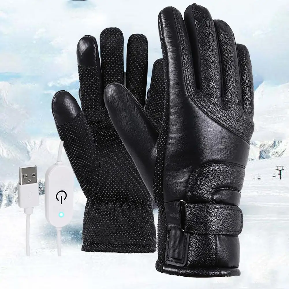 

Motorcycle Heated Gloves Waterproof Touch Screen Snowboard Snowmobile Gloves USB Powered For Motorbike Racing Riding Gloves