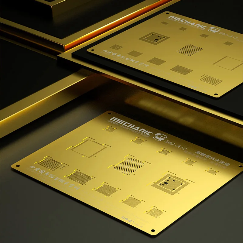 3d трафарет Mechanic для реболлинга BGA универсальная Золотая Оловянная сетка NAND ЦП A8 A9