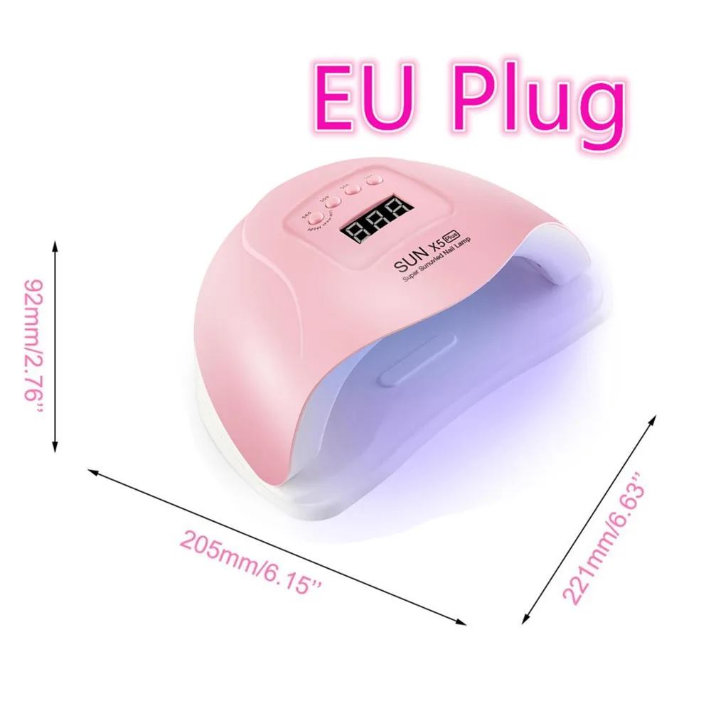 Pink EU SUN 5X Plus, УФ светодиодный светильник для ногтей, сушилка, 110 Вт, светодиодный светильник для маникюра, гелевая лампа для ногтей, сушильная лампа для гель-лака, инструменты для дизайна ногтей - Цвет: Pink EU