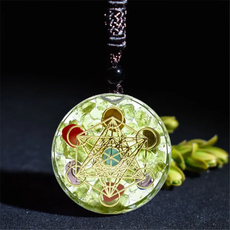 Натуральный ОРГОН 7 Чакра туристическая Подвеска Ожерелье-сувенир цветок жизни