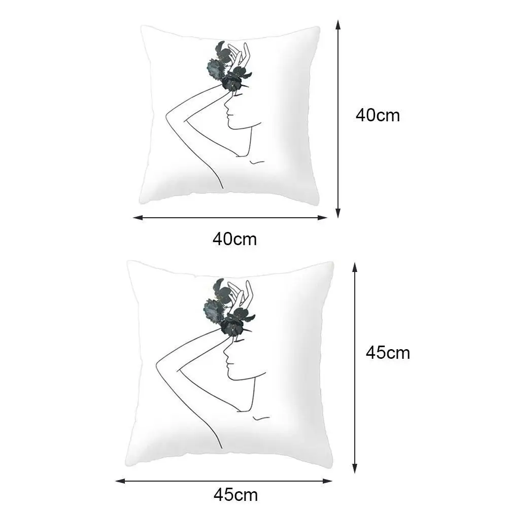 

Square Portrait Cushion Pillow Covers Black And White Pillow Cover Pillowcase Home 2021 Sofa Cushion Printing H3H1