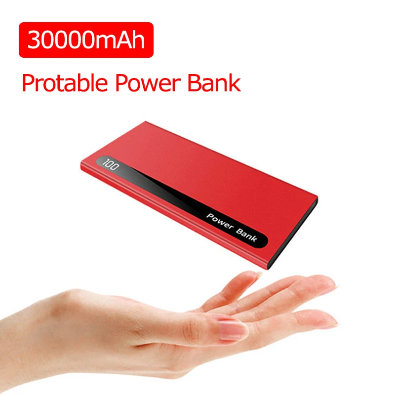 30000mAh внешний аккумулятор портативный ультра тонкий Двойной USB повербанк