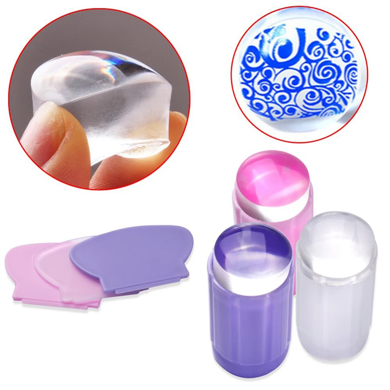 

Nail Clear Transfer Stamp Nail Seal Stamp Silica Gel Beauty Manicure Scraper Plate Nail Transfer Stamper Nail Nail Polish Print