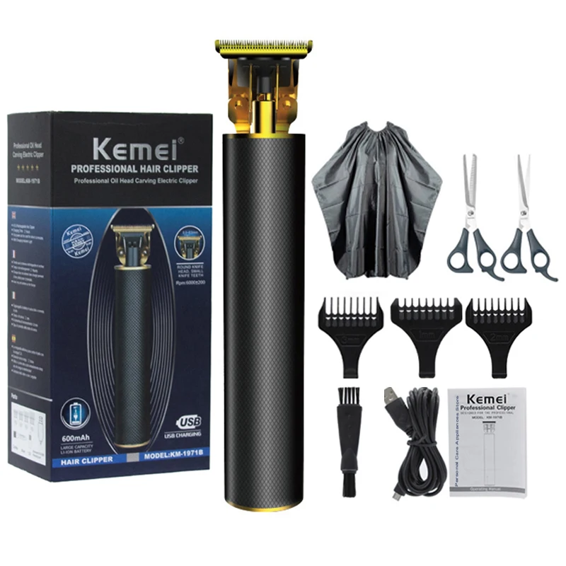 

Kemei Men Electric Hair Trimmer USB Rechargeable Clipper 0mm Baldheaded Hair Cutter 1971/1971B Random Ship