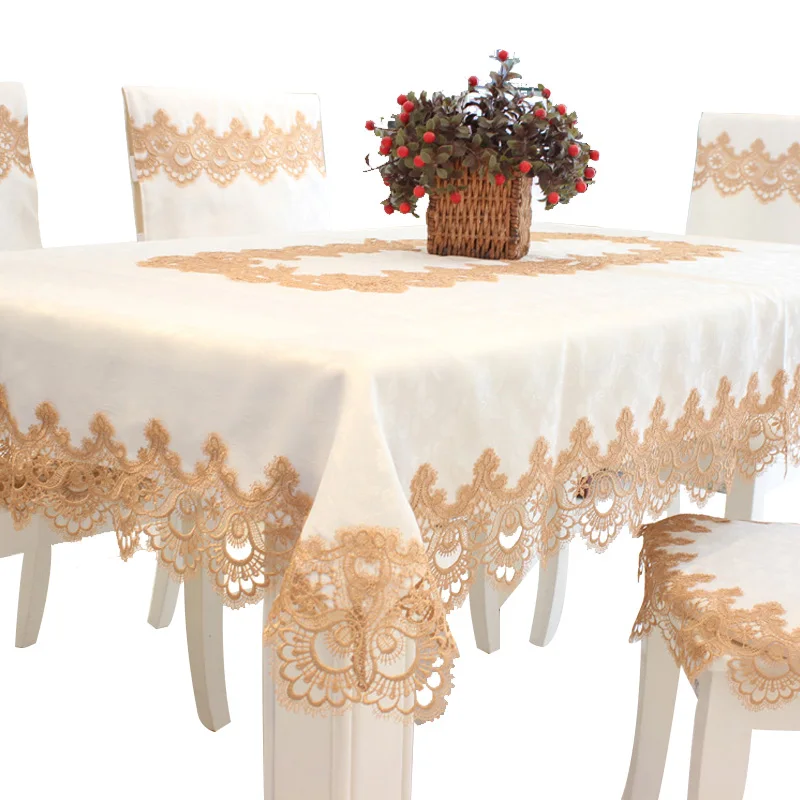 150*270cm Large size Home Decor Textile Towel Table Cloth Lace Tablecloth Rectangular Round Oval Dining Table Cover Table Cloths