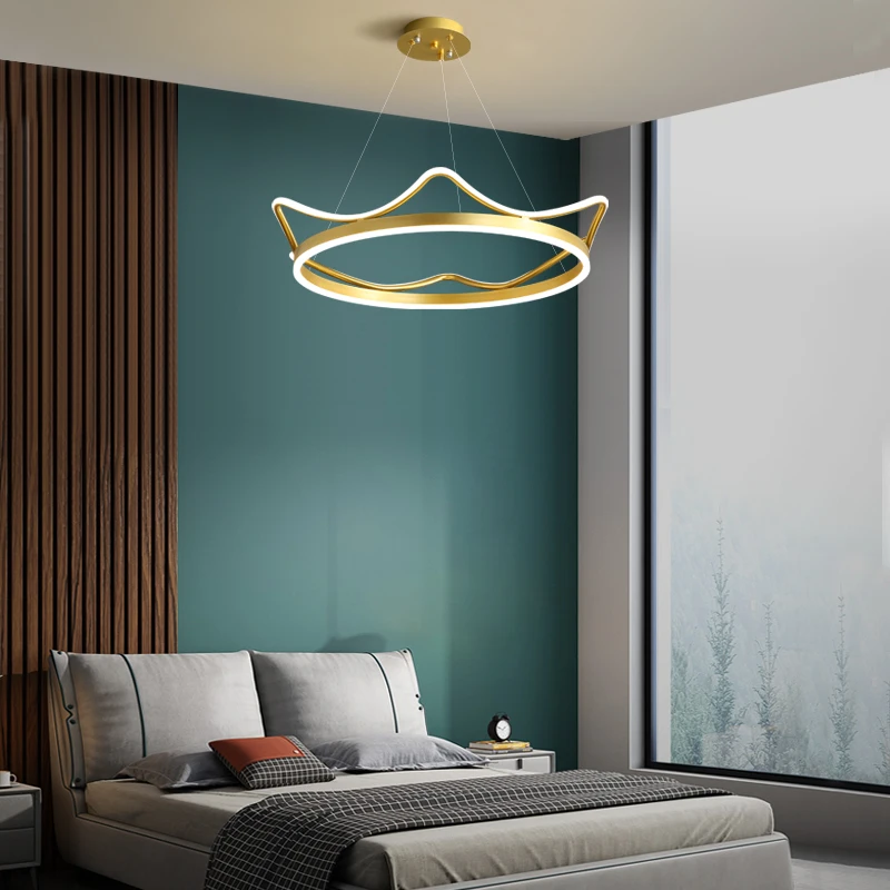 Современная светодиодная Подвесная лампа в виде короны Алюминиевая