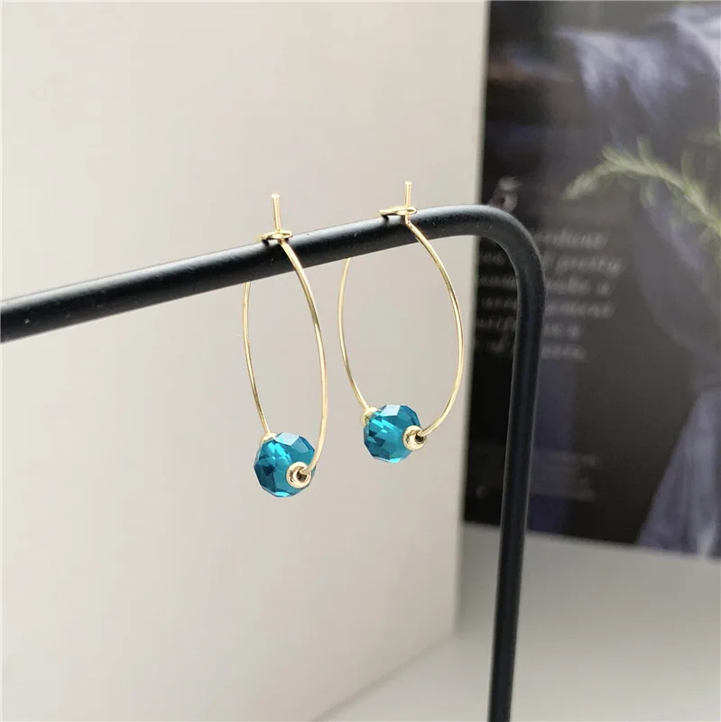 

Новинка 2021, Простые Модные серьги-подвески с голубым кристаллом