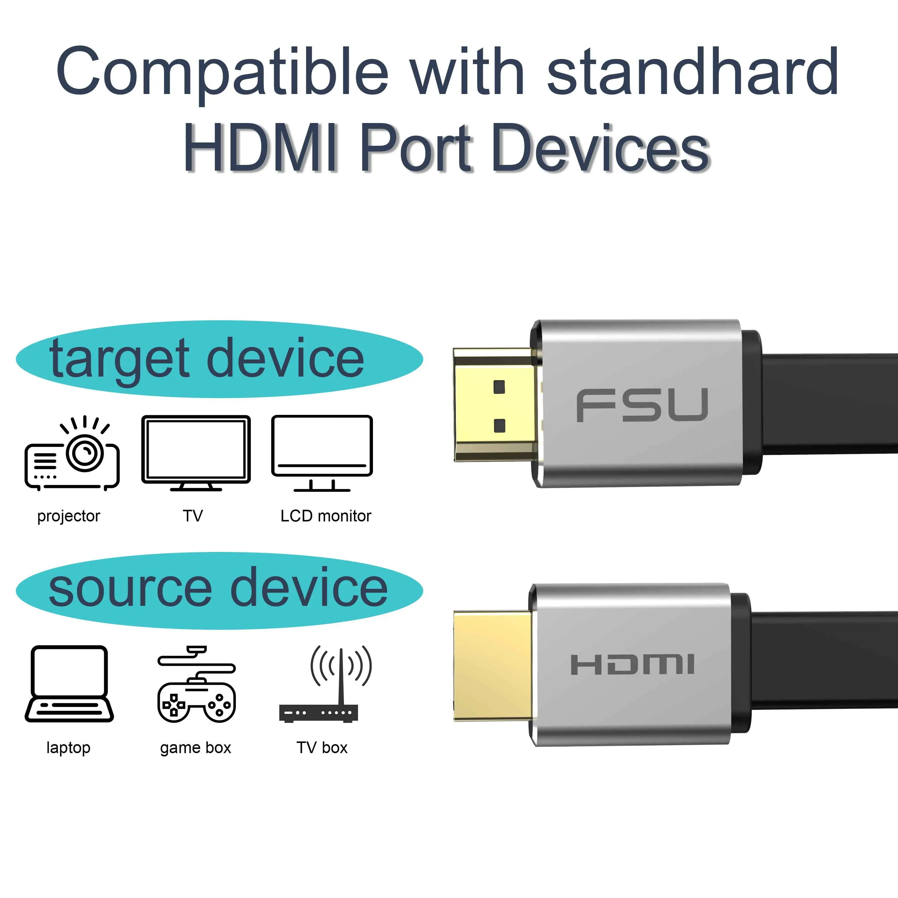 HDMI совместимый кабель 4K/60Hz алюминиевый сплав 2 0 аудиокабель переключатель