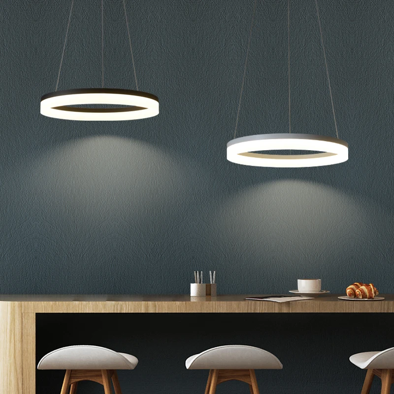 

White/Black Modern LED Pendant Lights For Dining Living Room lamparas colgantes pendientes Hanging Lamp suspension luminaire
