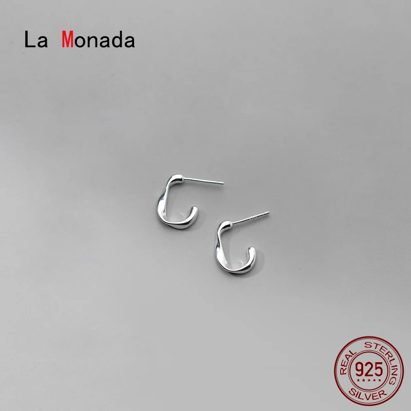 

La Monada Small Stud Earrings For Women 925 Sterling Twist Minimalist Woman Earring Korean Silver 925 Earring Jewelry Female