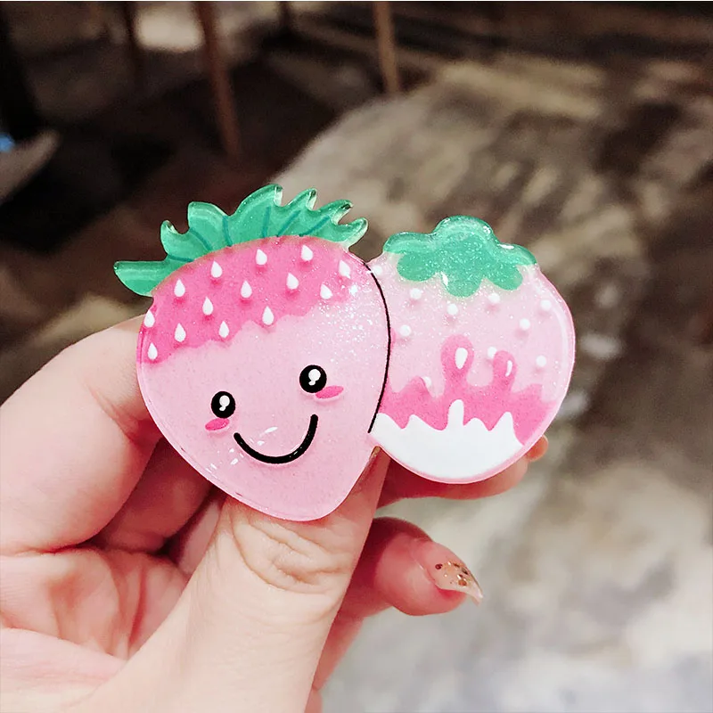 Новое платье для девочек с милой фруктовой винограда арбуз клубника заколки