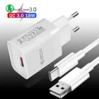 18 Вт USB быстрое зарядное устройство Quick Charge 3,0 телефон зарядное устройство кабель USB C Micro USB зарядное устройство QC 3,0 для Poco X3 Samsung A5 S20 Huawei P40