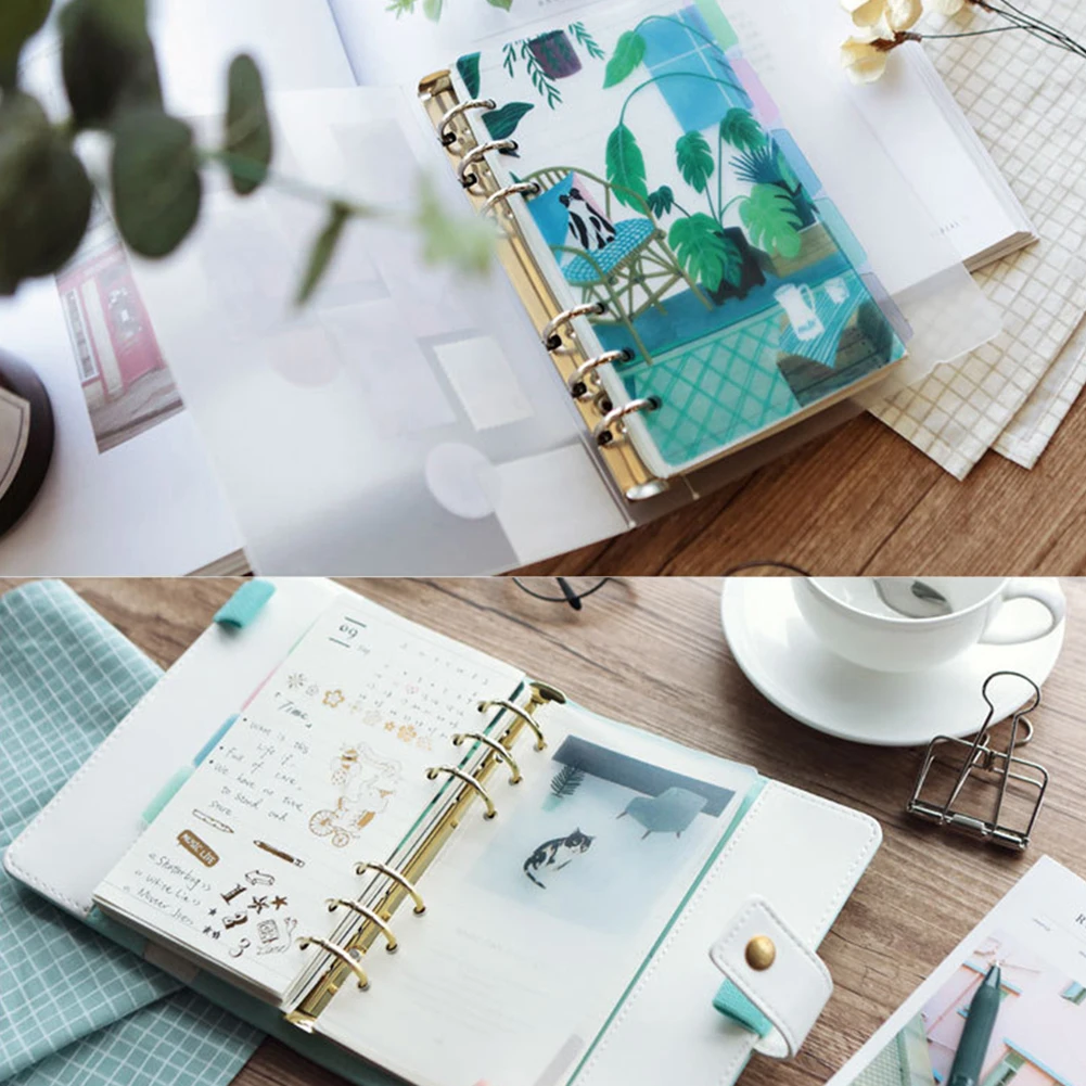 5pcs A5/A6 Colored Notebook Index Page Matte Cover Spiral Diary Planner Note Book Category Pages Stationery | Канцтовары для офиса