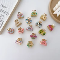 new arrival korea alloy gold plated hair claw clips small in cute bow shape hair accessories claw for woman