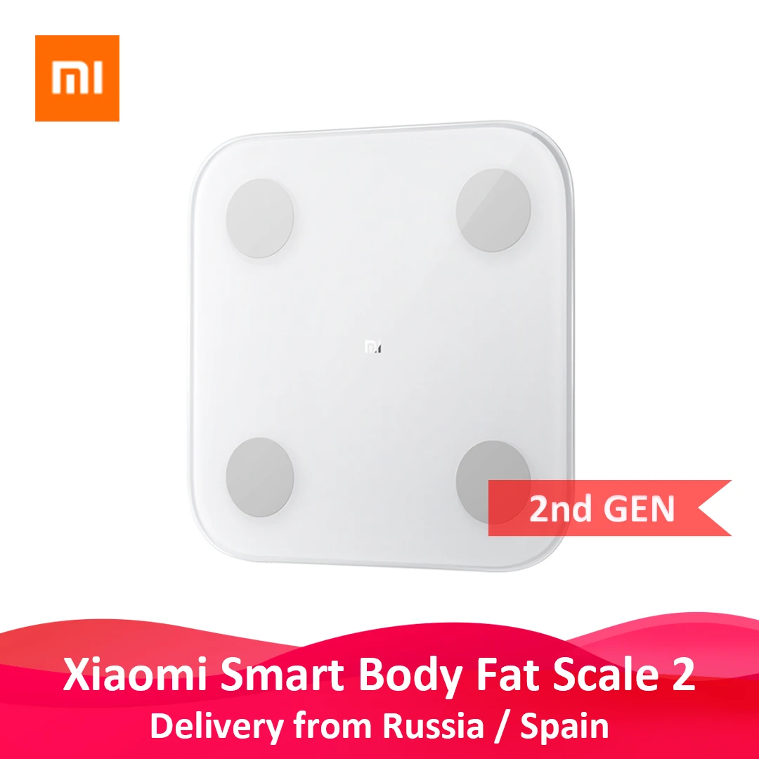 Original Xiaomi Smart Body Fat Composition Scale 2 Bluetooth 5.0 Balance Test 13 Body Date BMI Health Weight Scale LED Display