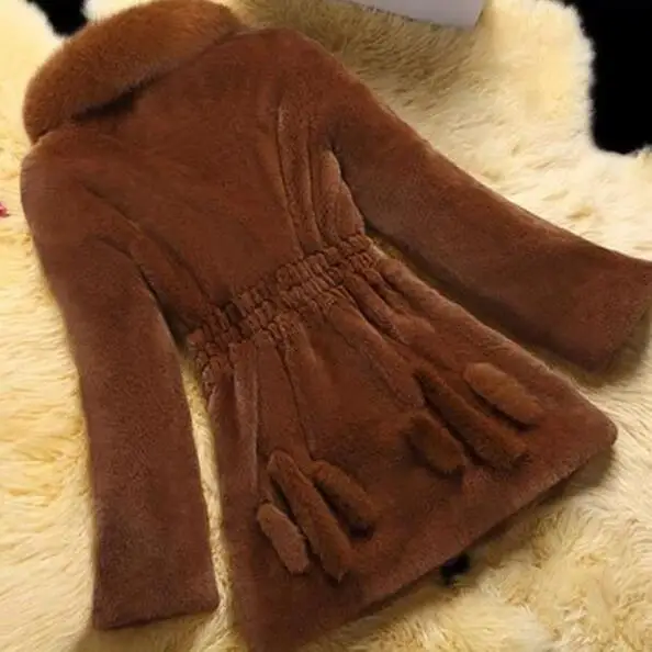 6XL Large Size Women's Fur Coat 2019 Winter New Women Artificial Fox Long Section Leisure Mink DF868 | Женская одежда