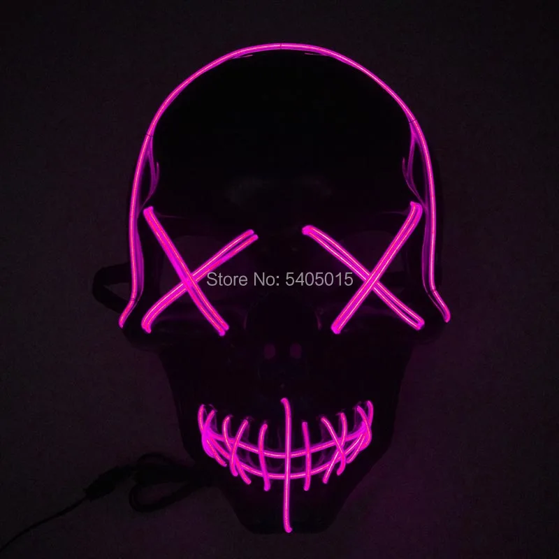 Маска для Хэллоуина страшвечерние светящаяся маска с электролюминесцентной