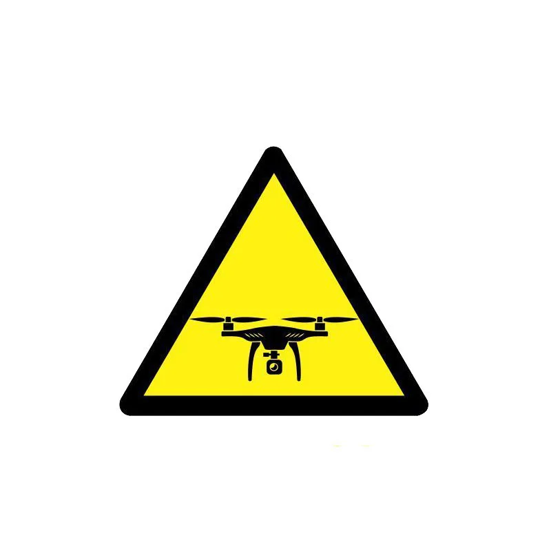 

11x10CM Warning Car Sticker Caution Drones Reflective PVC Decal