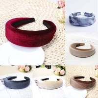 solid color hairband headband turban for women lady wide plastic hair hoop bezel hair bands accessories