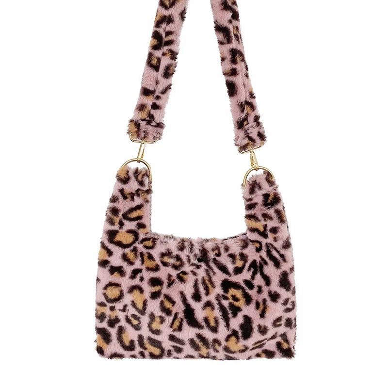 Женская леопардовая сумка повседневная Наплечная Сумка из искусственного меха с