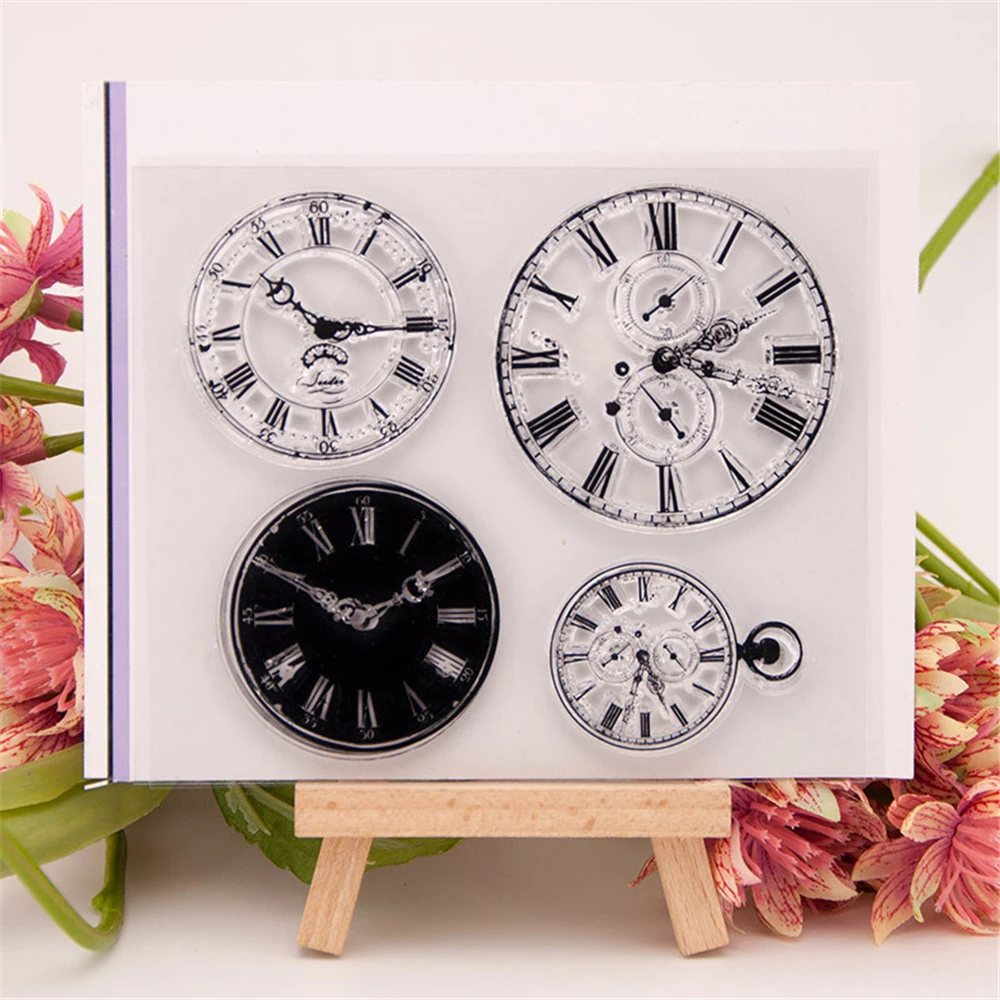 

Clocks Transparent Silicone Clear Stamps For Scrapbooking Kids DIY Handmade Photo Puzzle Decor Rubber Christmas Stamp