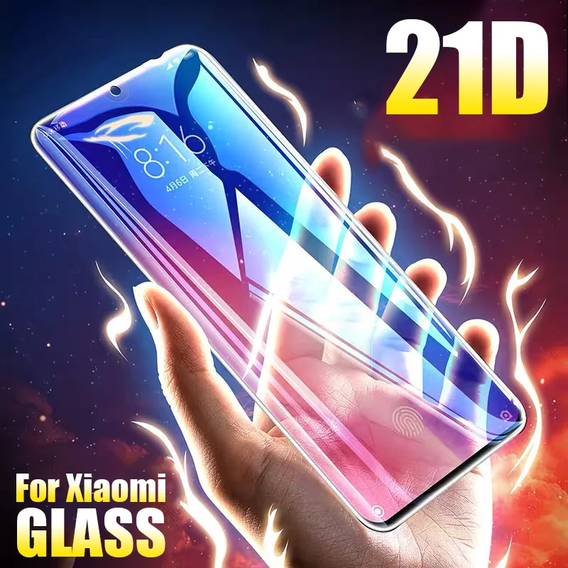 Закаленное стекло 21D с полным покрытием для Xiaomi Mi A2 Lite A3 Mix 3 8 9 SE 9T Pro защитная
