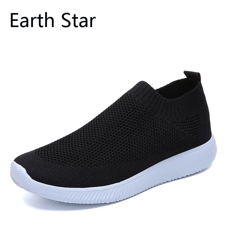 

Women White Sneakers Female knitted Vulcanized Shoes Casual Slip On Flats Ladies Sock Shoes Trainers Summer Tenis Feminino 2021