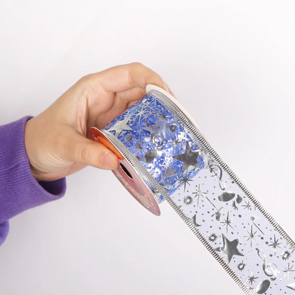 10 ярдов бронзовая Рождественская лента звездная подарочная упаковка с принтом