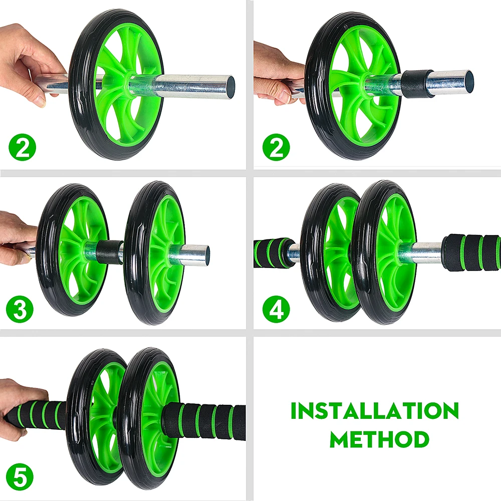 SKDK Abdominal Wheel Abs Workout Ab Exercise Equipment with Mat Arm Waist Leg Gym Muscle Trainer 1PC | Спорт и развлечения